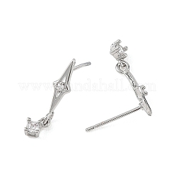 Orecchini pendenti a perno Shegrace in ottone con micro pavé di zirconi cubici&nbsp;XGRQ4N650-723P