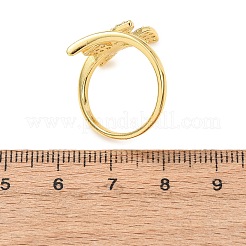 Messing Micro Pave klare Manschettenringe aus Zirkonia&nbsp;RJEW-D349-02A-G