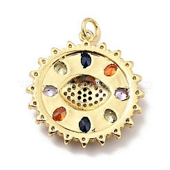 Pendentifs avec zircon cubiques à micro-pavés en laiton&nbsp;KK-E015-16G