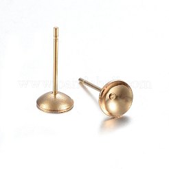 Componenti per orecchini a bottone in acciaio inossidabile 304&nbsp;STAS-P210-52G