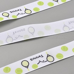 Cinta de grosgrain de poliéster con estampado de tenis de 5 yarda&nbsp;OCOR-WH0085-64C