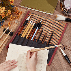 17 Stück 6 Stile Holzpinsel für chinesische Kalligraphie&nbsp;DIY-OC0013-86