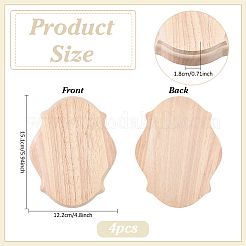 4 Stück geschnitzte Onlay-Applikation aus Naturholz.&nbsp;WOOD-FG0001-64A