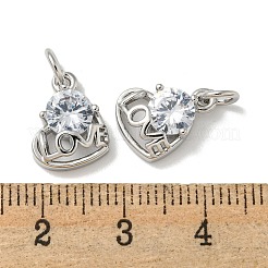 Colgante micropavé cubic zirconia de latón&nbsp;KK-K378-02P