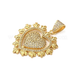 Porte micro ouvrent pendentifs zircone cubique en laiton de placage&nbsp;KK-P279-05C-G