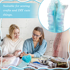 Cinta de encaje plisado de organza de color degradado&nbsp;DIY-GA0005-88A