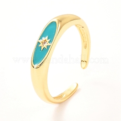 Anelli in smalto dorato occhio di cavallo da donna&nbsp;KK-G404-16
