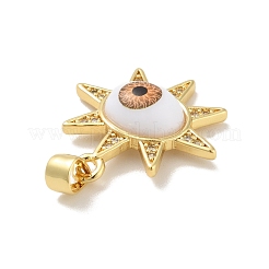 Pendentifs avec zircon cubiques à micro-pavés en laiton&nbsp;KK-B059-46G-D
