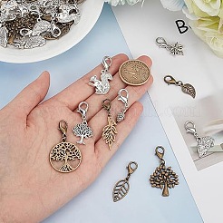 12 ensemble de 2 pendentifs décoratifs en alliage de style automne&nbsp;HJEW-AR0001-14