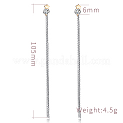 Orecchini pendenti in ottone con micro pavé di zirconi&nbsp;EJEW-EE0004-25GP