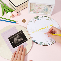 Rund mit Wort Willkommen Baby Holz Babyparty Gästebuch Alternativen für Jungen oder Mädchen&nbsp;DIY-WH20002-58A