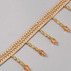 12.6 Yard Spitzenband aus Polyester mit Fransen&nbsp;OCOR-WH0091-13A