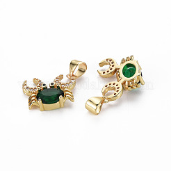 Pendentifs en laiton zircon cubique micro pavé vert&nbsp;ZIRC-N039-195-NF