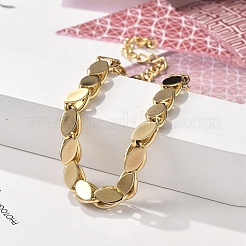 Ovale Gliederkettenarmbänder aus 304 Edelstahl für Damen&nbsp;BJEW-F488-18G