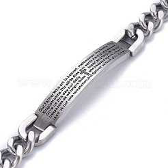 Bracelets à maillons cubains en acier inoxydable 304 résistants au ternissement&nbsp;BJEW-P263-H01-P