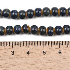 Chapelets de perles rondes en céramique émaillée en porcelaine émaillée manuelles&nbsp;PORC-L019-6mm-07A