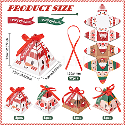 32 Stück pyramidenförmige Papierbäckerei-Boxen in 4 Stilen mit Weihnachtsmotiven&nbsp;BAKE-BC0001-01