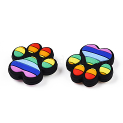 Perles de silicone à motif de style arc-en-ciel&nbsp;SIL-N005-01