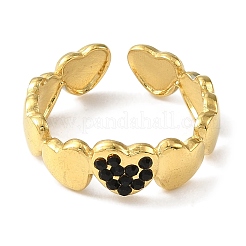 Bague ouverte en acier inoxydable 304 avec placage ionique (IP) pour femme&nbsp;RJEW-F166-08G-02