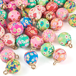 40 Stück 10 Farben handgefertigte Anhänger aus Polymer-Ton&nbsp;CLAY-TA0001-95