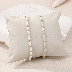 2 pièces 2 styles de perles de rocaille en verre ensembles de bracelets extensibles&nbsp;BJEW-SW001591