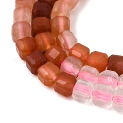Perles dégradées de quartz rutile rouge naturel en poils de lapin et de quartz rose naturel&nbsp;GG-CBA4808-B02-02