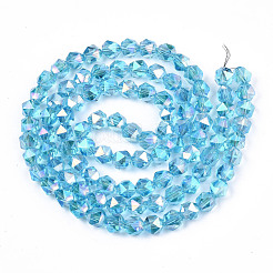 Chapelets de perles en verre transparent électrolytique&nbsp;X-EGLA-T019-06G