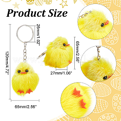 Porte-clés de sac avec pendentif en mini fourrure de vison d'eau mignon&nbsp;KEYC-WH0018-77