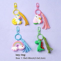 Porte-clés arc-en-ciel/licorne/dinosaure en pvc&nbsp;KEYC-YW00007