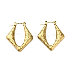 Boucles d'oreilles créoles en acier inoxydable 304 en forme de losange&nbsp;EJEW-Q040-03G