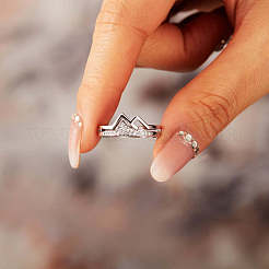 Modische 925 Sterling Silber Zirkonia verstellbare Fingerringe&nbsp;FS-WG3B4E0-01