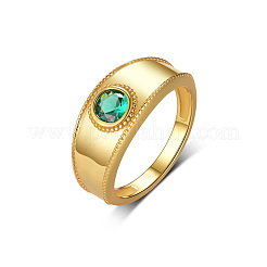 Messing Pavé-Fingerringe mit grünen Zirkonia&nbsp;YY7956-2