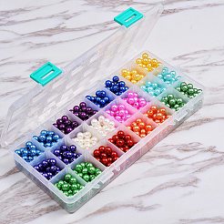 840pcs 12 Farben nachgemachte Perlenacrylperlen&nbsp;sgOACR-SZ0001-14