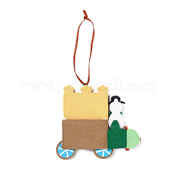 Décorations de pendentif en argile polymère faites à la main pour voiture de Noël&nbsp;LS-HJEW-P017-03F