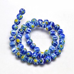 Runden Millefiori Glasperlen Stränge&nbsp;LK-P002-M