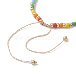 Geflochtene Perlenarmbänder aus Glasperlen im Regenbogenstil für Frauen&nbsp;BJEW-JB10064