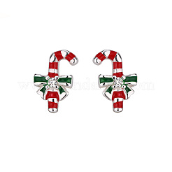 925 Ohrstecker aus Sterlingsilber mit Emaille-Zuckerstangen&nbsp;FS-WGFA02B-01