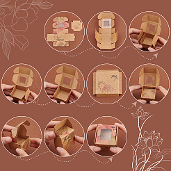 48 scatola regalo creativa in carta kraft pieghevole quadrata da 6 stili&nbsp;CON-PH0002-67