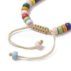 Bunte geflochtene Rondell-Perlenarmbänder aus Acryl&nbsp;BJEW-JB10339-02