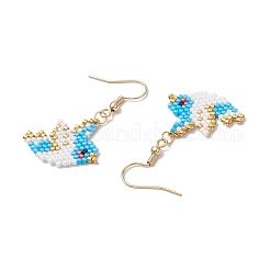 Orecchini con perline di vetro e dnagle&nbsp;EJEW-MZ00399