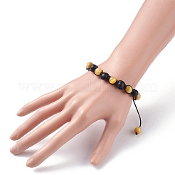 Ensemble de bracelets de perles tressées en pierre ronde&nbsp;BJEW-JB07260-03