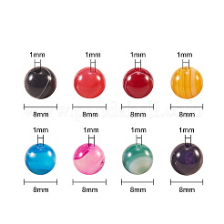 160 pz 8 colori agata a strisce naturali/fili di perline di agata a strisce&nbsp;G-CJ0001-47