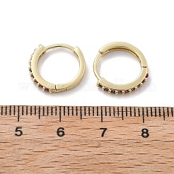Boucles d'oreilles créoles en laiton zircon cubique micro pavé&nbsp;EJEW-L231-41G