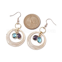 Pendientes colgantes ovalados de vidrio&nbsp;EJEW-JE05724