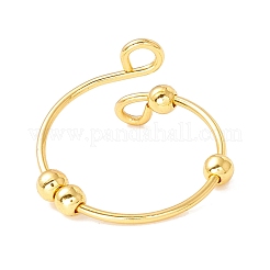 Anello a polsino aperto con perline rotanti in lega&nbsp;STAS-E047-01G-1