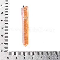 Pendentifs en quartz naturel galvanisé&nbsp;G-P315-B01-12P