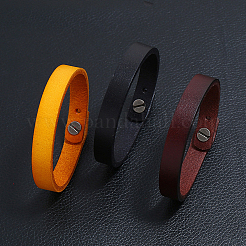 1 pz punk retrò stile etnico braccialetto in pelle fatto a mano coppia letterario cinturino da mano uomo&nbsp;BJEW-CL0001-02C