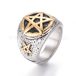 304 Edelstahl-Breitbandringe&nbsp;RJEW-D073-02-ASG