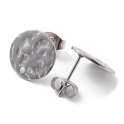 Boucles d'oreilles à tige rondes et plates en acier inoxydable 201 anti-ternissement&nbsp;STAS-K259-19C-P