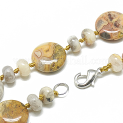 Collane di perline naturali in agata folle&nbsp;NJEW-S393-26